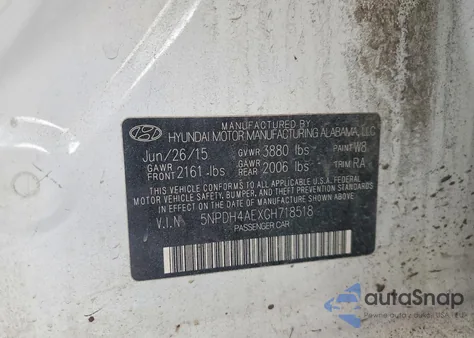 2016 Hyundai Elantra Se из США, поврежденный, VIN 5NPDH4AEXGH718518